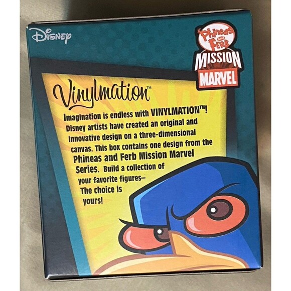Disney Store Vinylmation Phineas Ferb Perry Agent P Figure Mission Marvel New - Picture 6 of 10